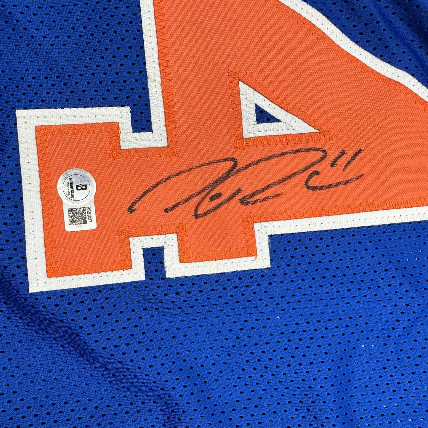 Autographed/Signed Nate Robinson New York Blue Basketball Jersey Beckett BAS COA - Sport Cards
