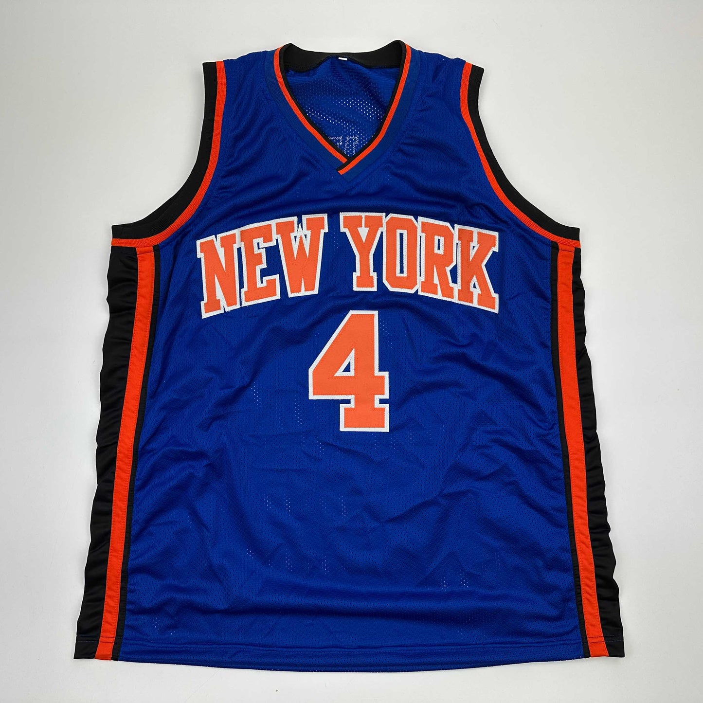 Autographed/Signed Nate Robinson New York Blue Basketball Jersey Beckett BAS COA - Sport Cards