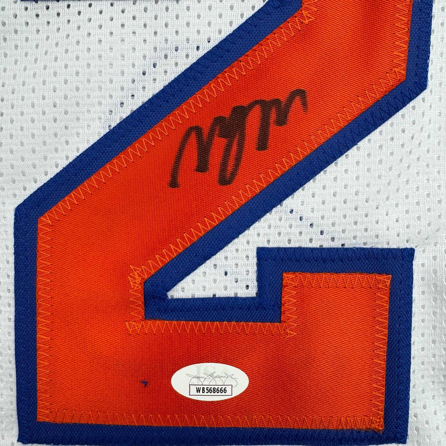 Autographed/Signed Miles Deuce McBride New York White Basketball Jersey JSA COA - Sport Cards
