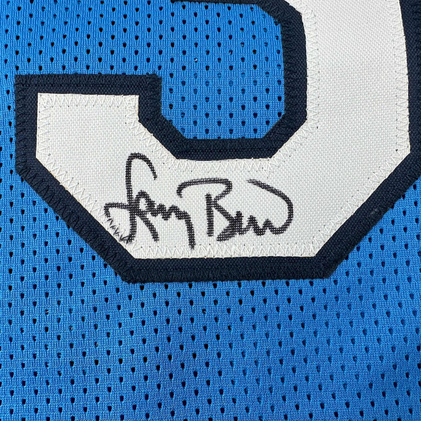 Autographed/Signed Larry Bird Indiana State Blue College Basketball Jersey JSA COA