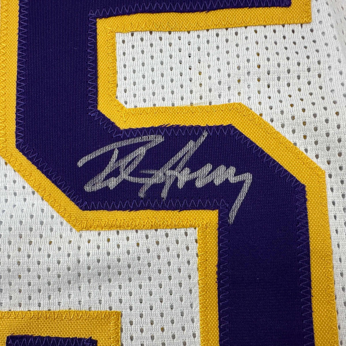 Autographed/Signed Robert Horry Los Angeles LA White Basketball Jersey Beckett BAS COA - Sport Cards