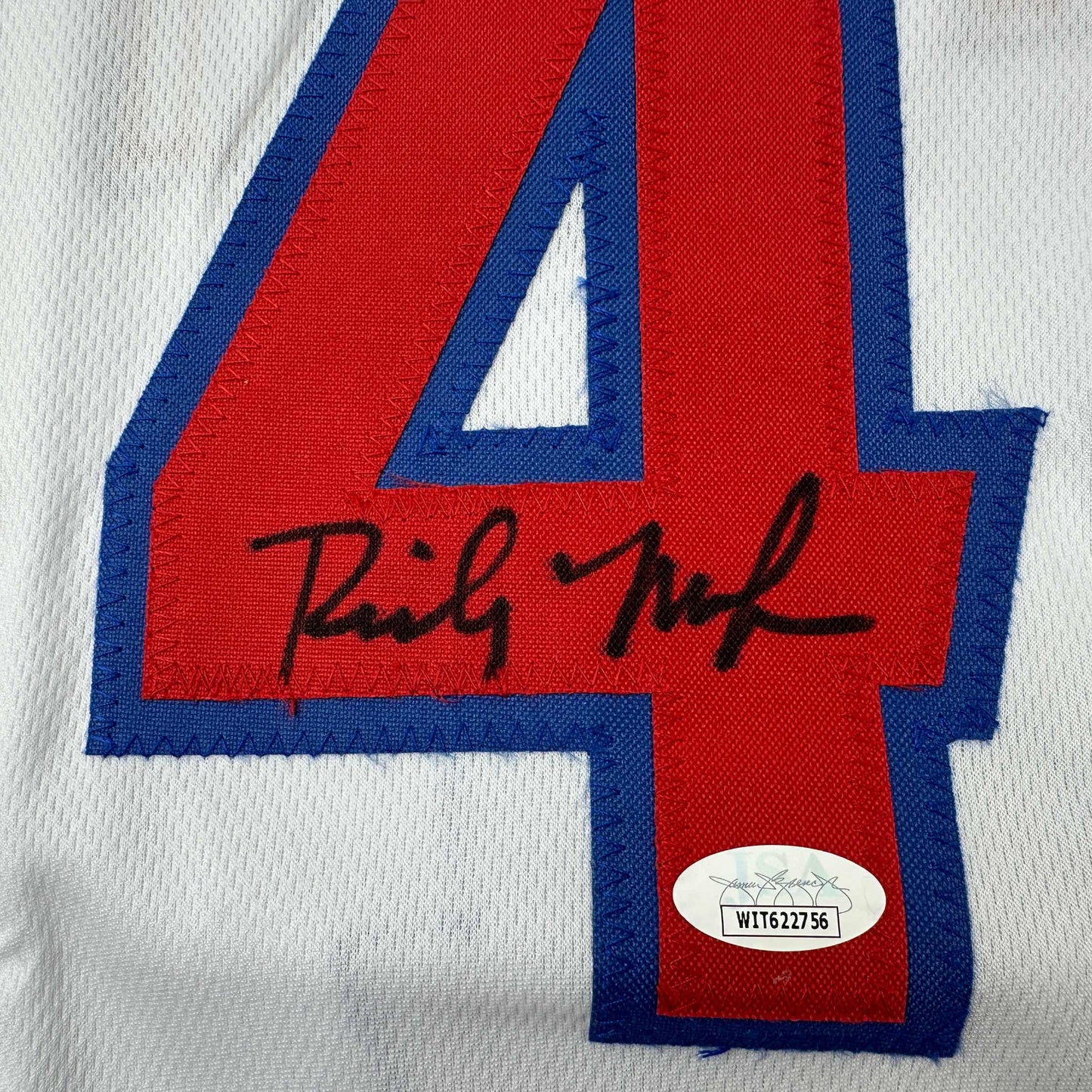 Autographed/Signed Rick Mahorn Detroit White Basketball Jersey JSA COA - Sport Cards