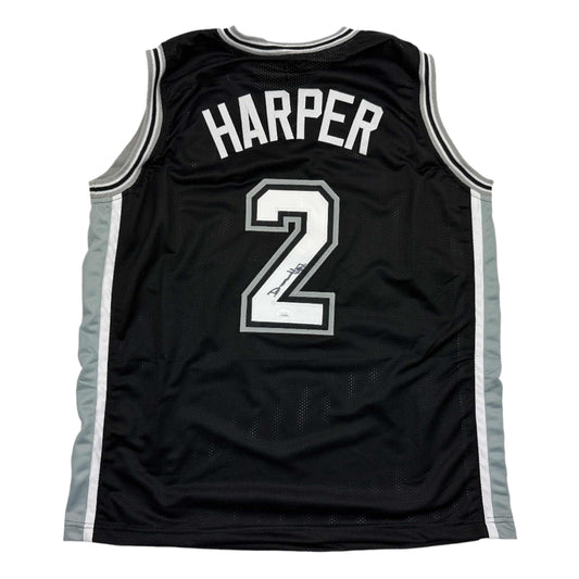 Autographed/Signed Dylan Harper San Antonio Black Basketball Jersey JSA COA - Sport Cards