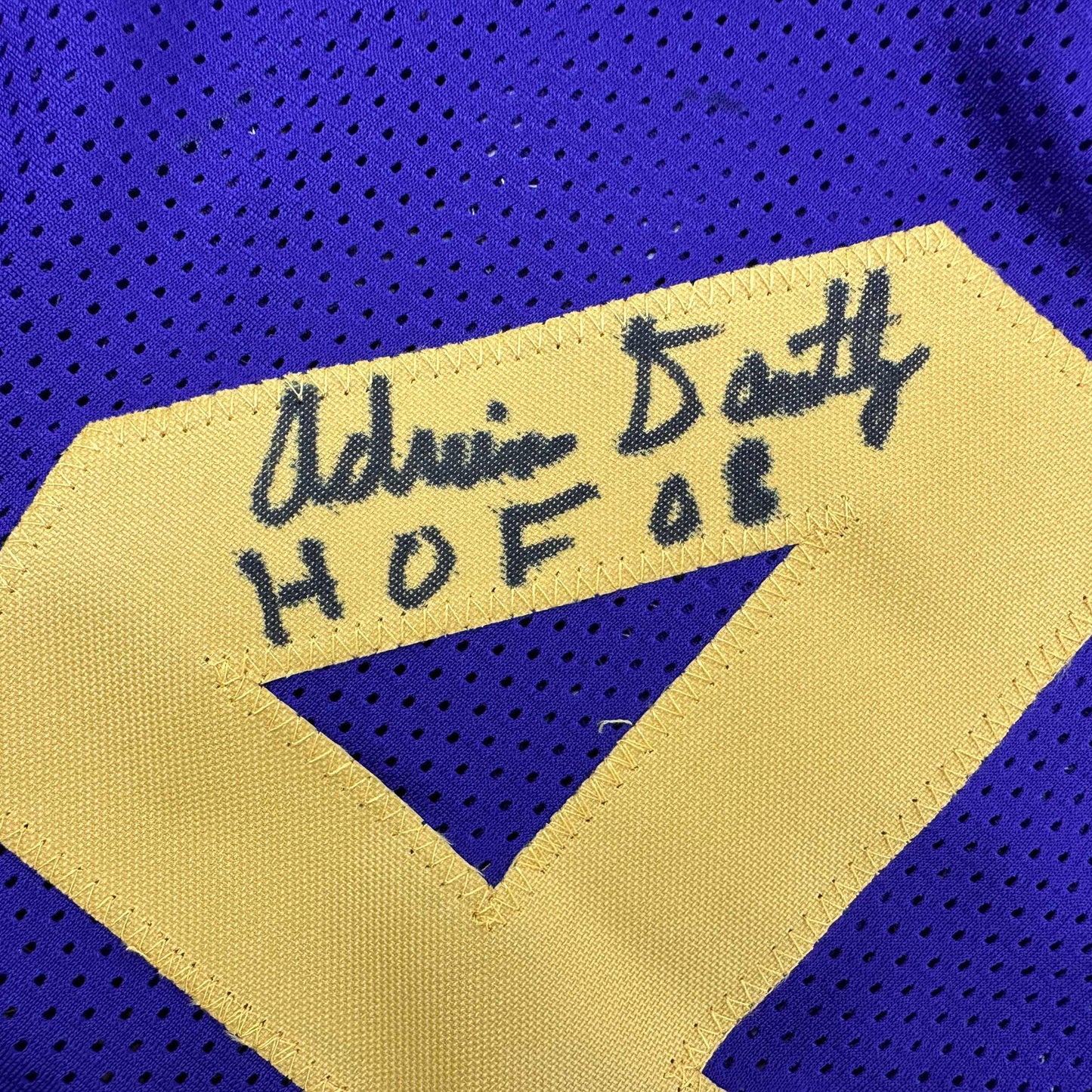 Autographed/Signed Adrian Dantley HOF 2008 Utah Purple Basketball Jersey Beckett BAS COA - Sport Cards