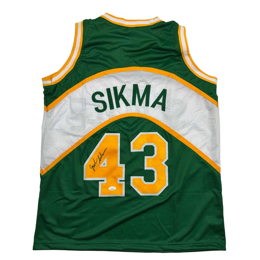 Autographed/Signed Jack Sikma Seattle Green Basketball Jersey JSA COA - Sport Cards