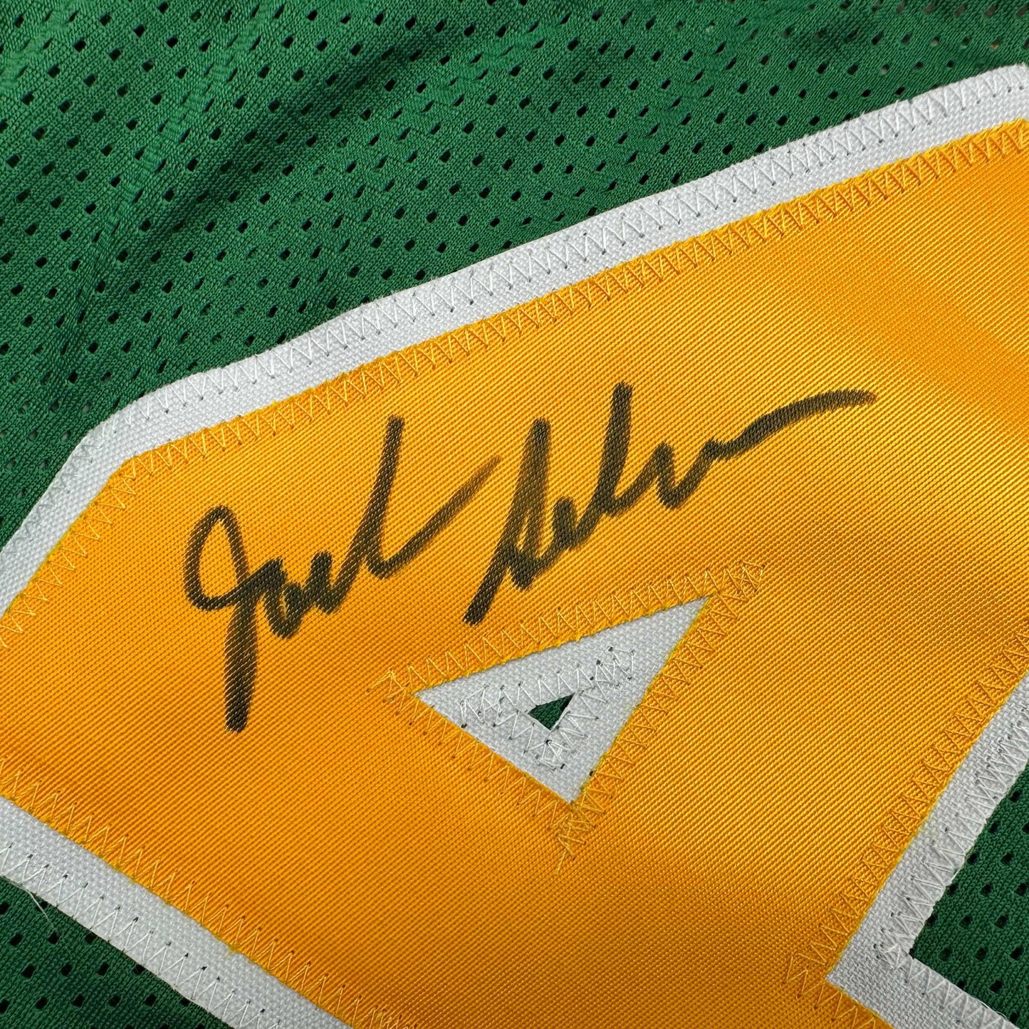 Autographed/Signed Jack Sikma Seattle Green Basketball Jersey JSA COA - Sport Cards