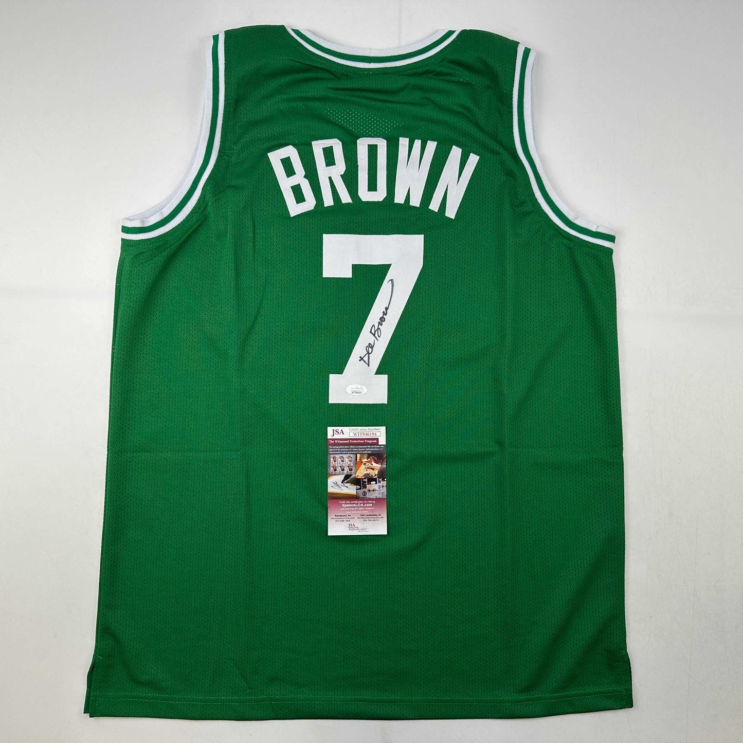 Autographed/Signed Dee Brown Boston Green Basketball Jersey JSA COA - Sport Cards