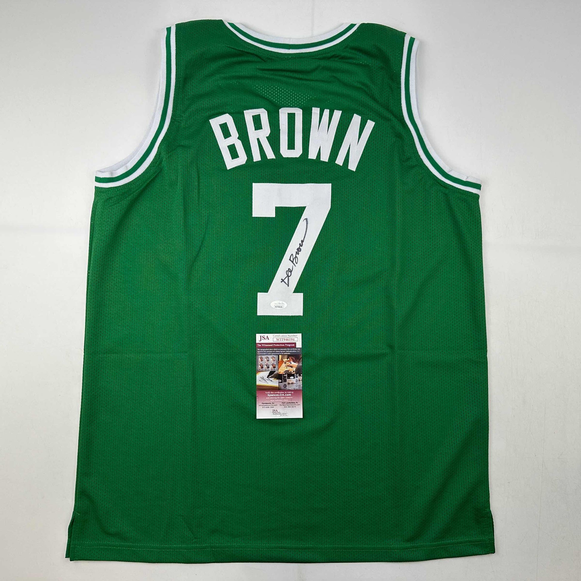 Autographed/Signed Dee Brown Boston Green Basketball Jersey JSA COA - Sport Cards