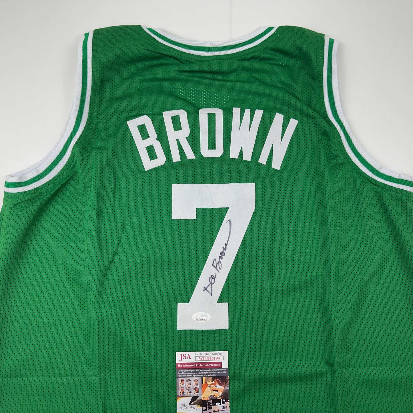Autographed/Signed Dee Brown Boston Green Basketball Jersey JSA COA - Sport Cards