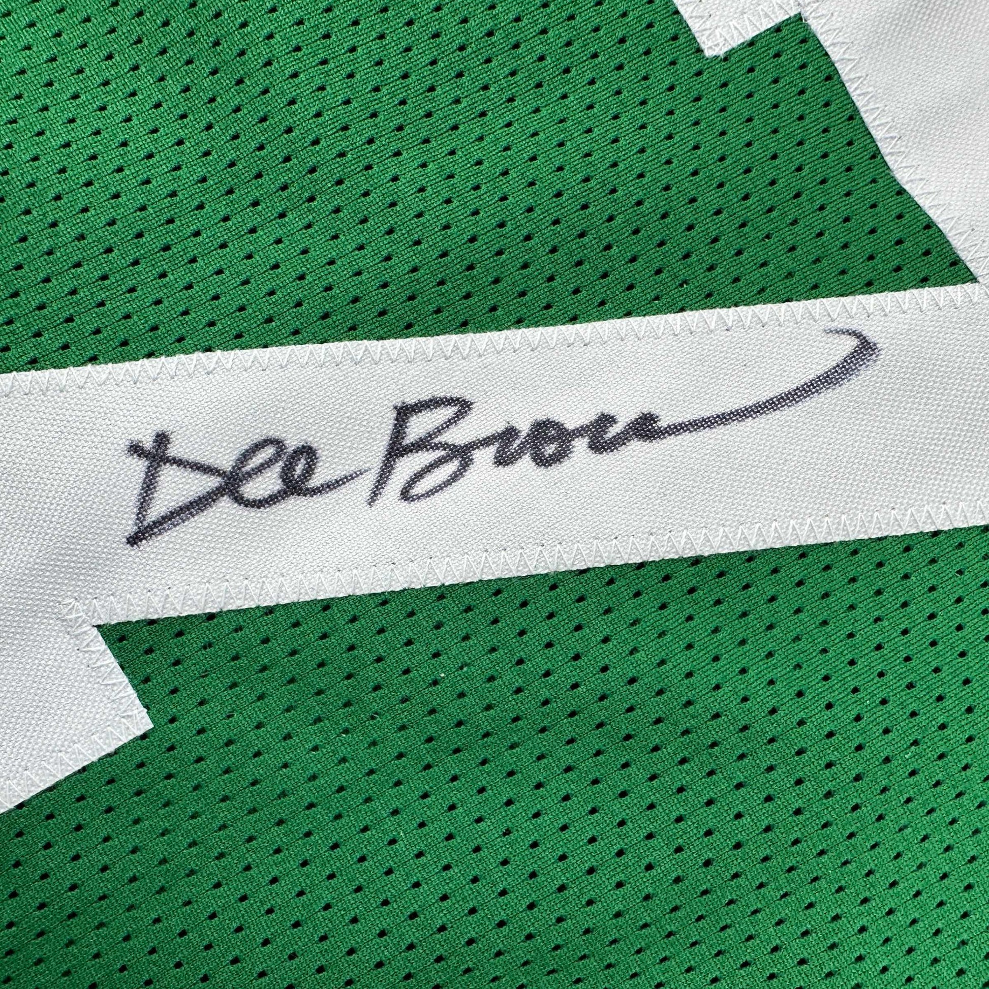 Autographed/Signed Dee Brown Boston Green Basketball Jersey JSA COA - Sport Cards
