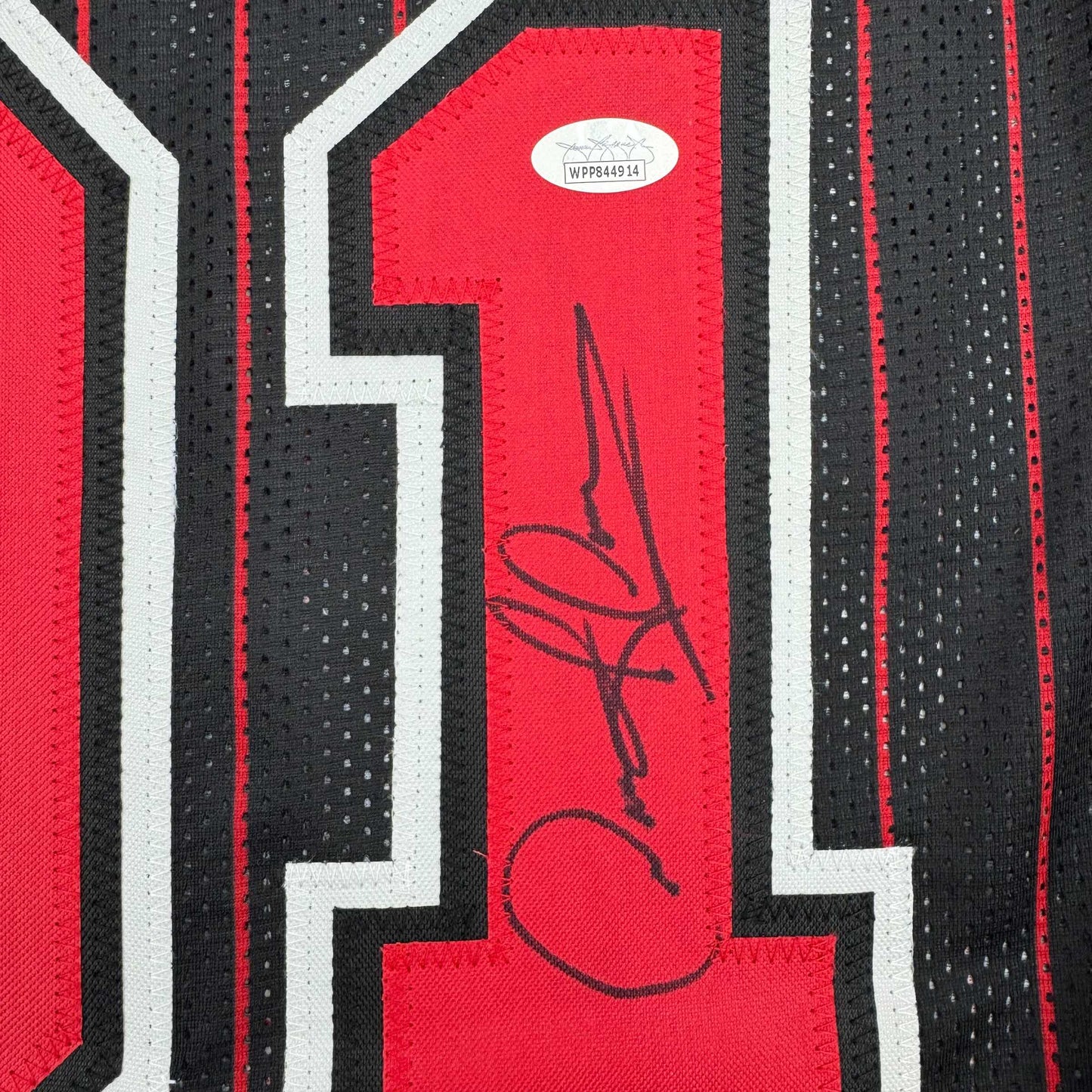 Autographed/Signed Dennis Rodman Chicago Pinstripe Basketball Jersey Beckett BAS COA - Sport Cards