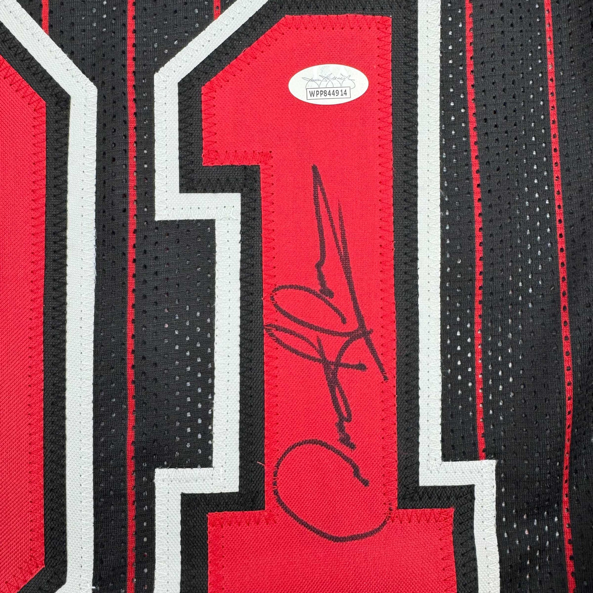 Autographed/Signed Dennis Rodman Chicago Pinstripe Basketball Jersey Beckett BAS COA - Sport Cards