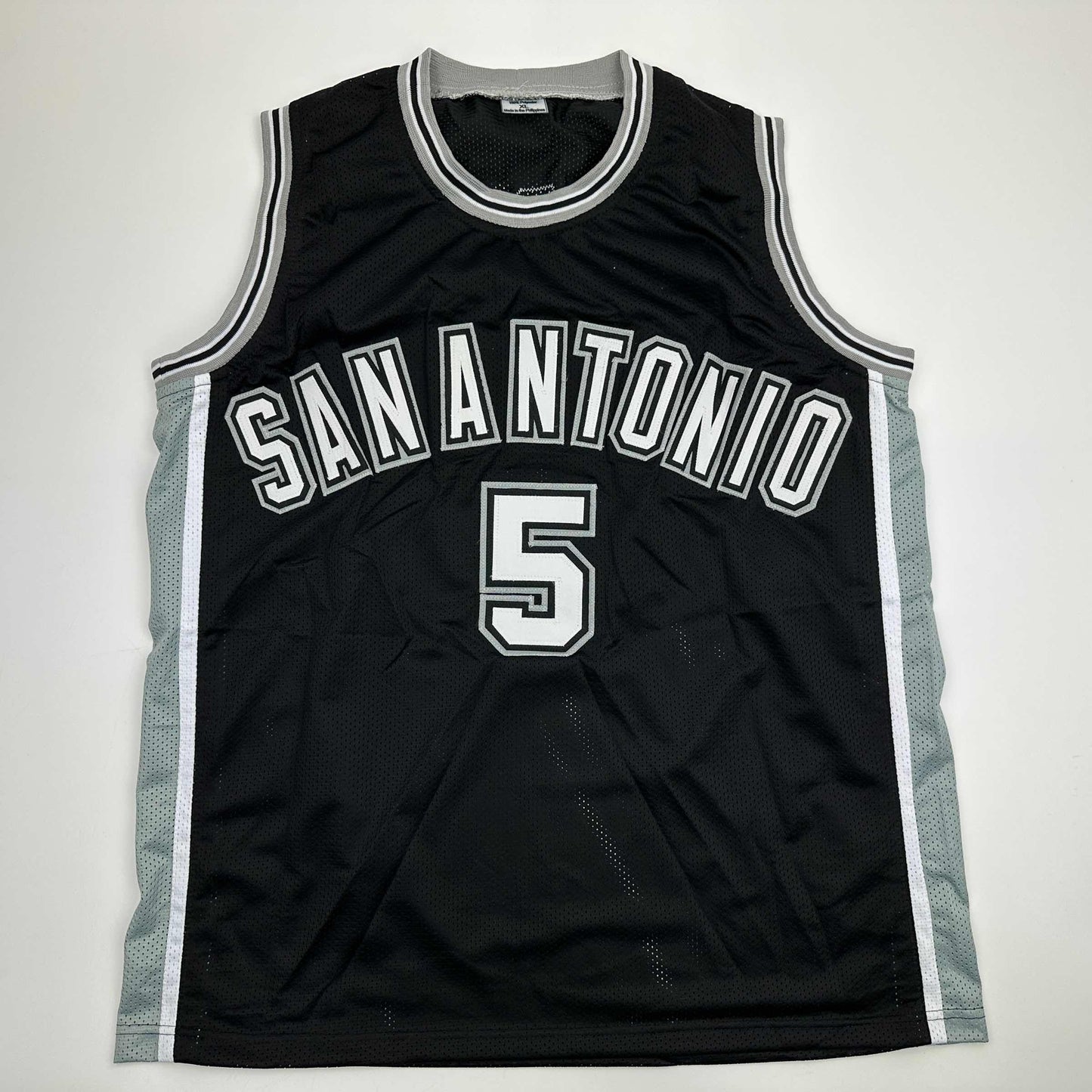 Autographed/Signed Robert Horry San Antonio Black Basketball Jersey Beckett BAS COA - Sport Cards