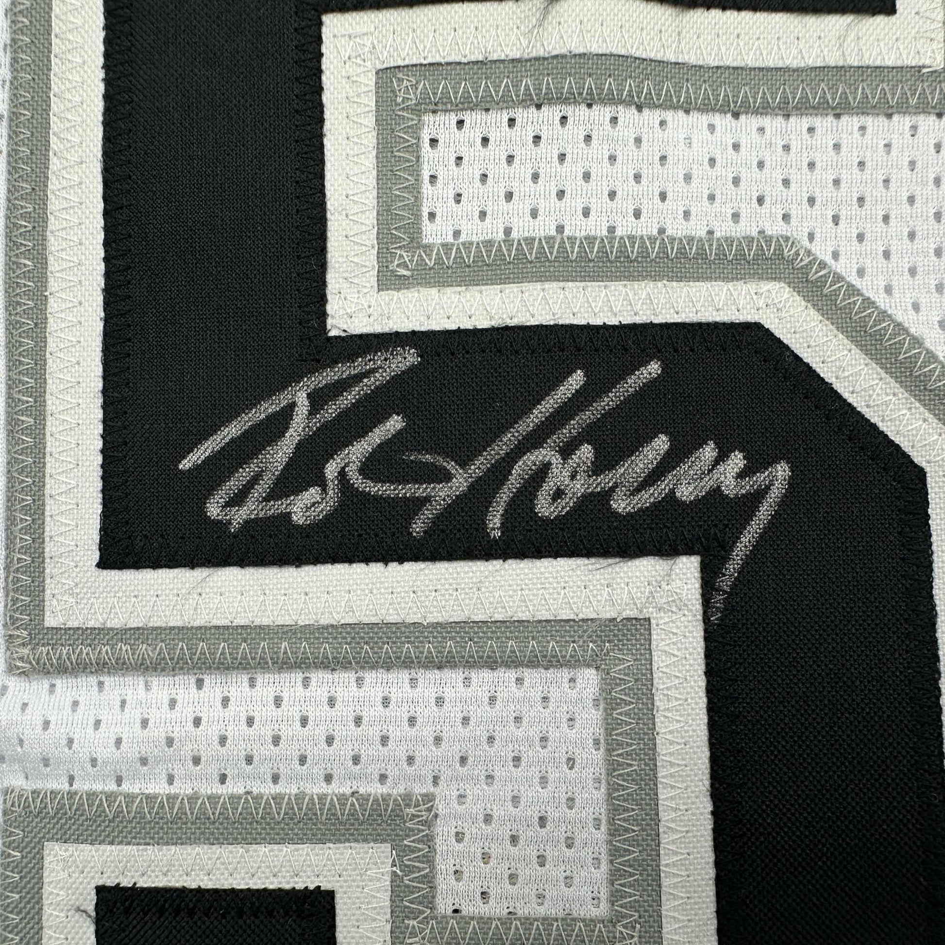 Autographed/Signed Robert Horry San Antonio White Basketball Jersey Beckett BAS COA - Sport Cards