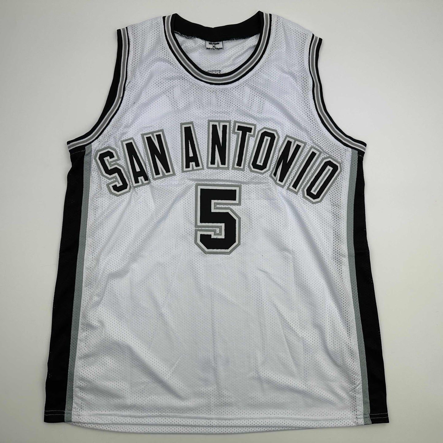 Autographed/Signed Robert Horry San Antonio White Basketball Jersey Beckett BAS COA - Sport Cards