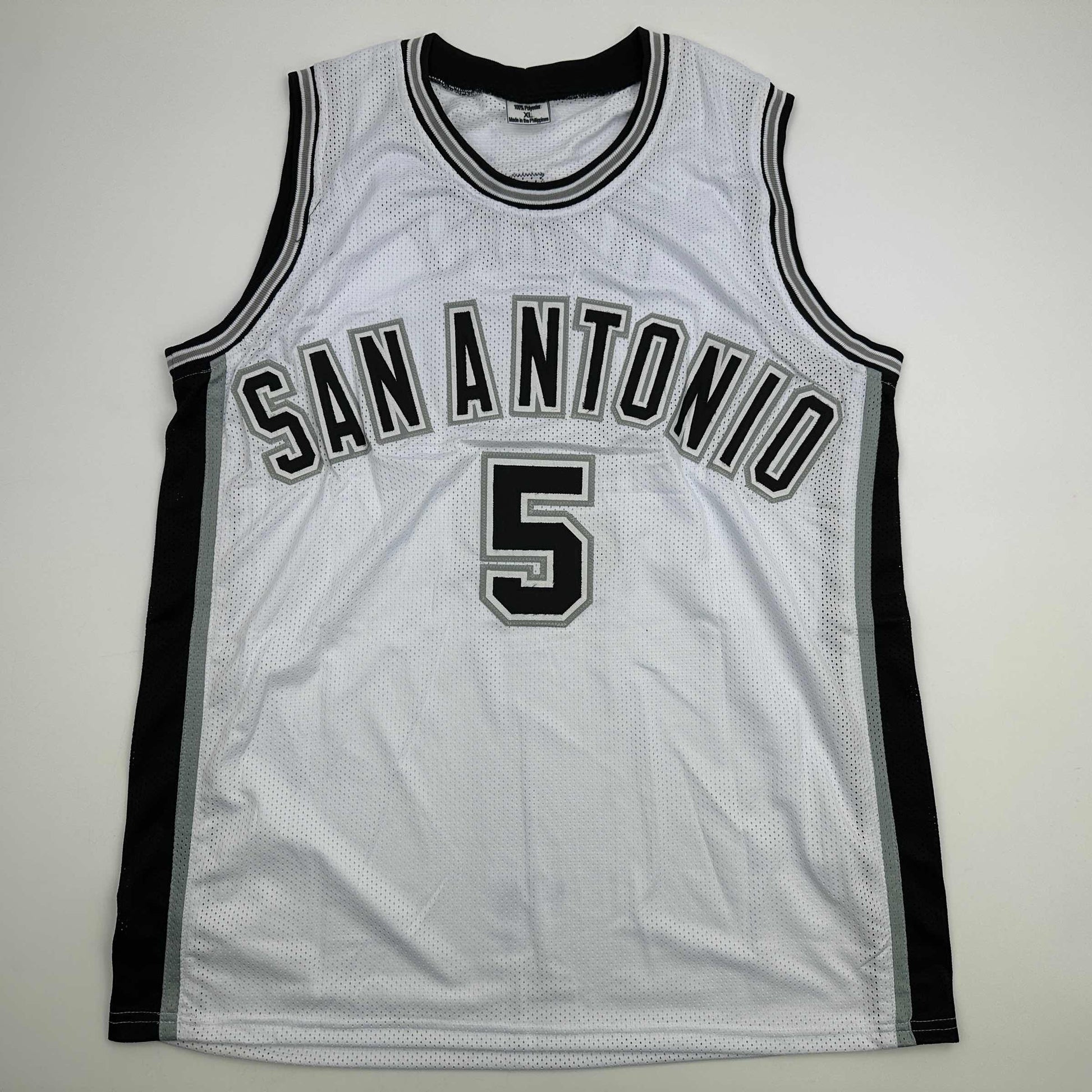 Autographed/Signed Robert Horry San Antonio White Basketball Jersey Beckett BAS COA - Sport Cards