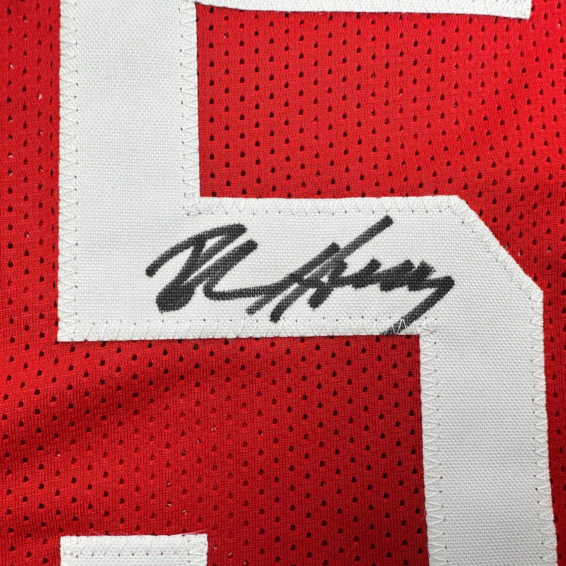Autographed/Signed Robert Horry Houston Red Basketball Jersey Beckett BAS COA - Sport Cards