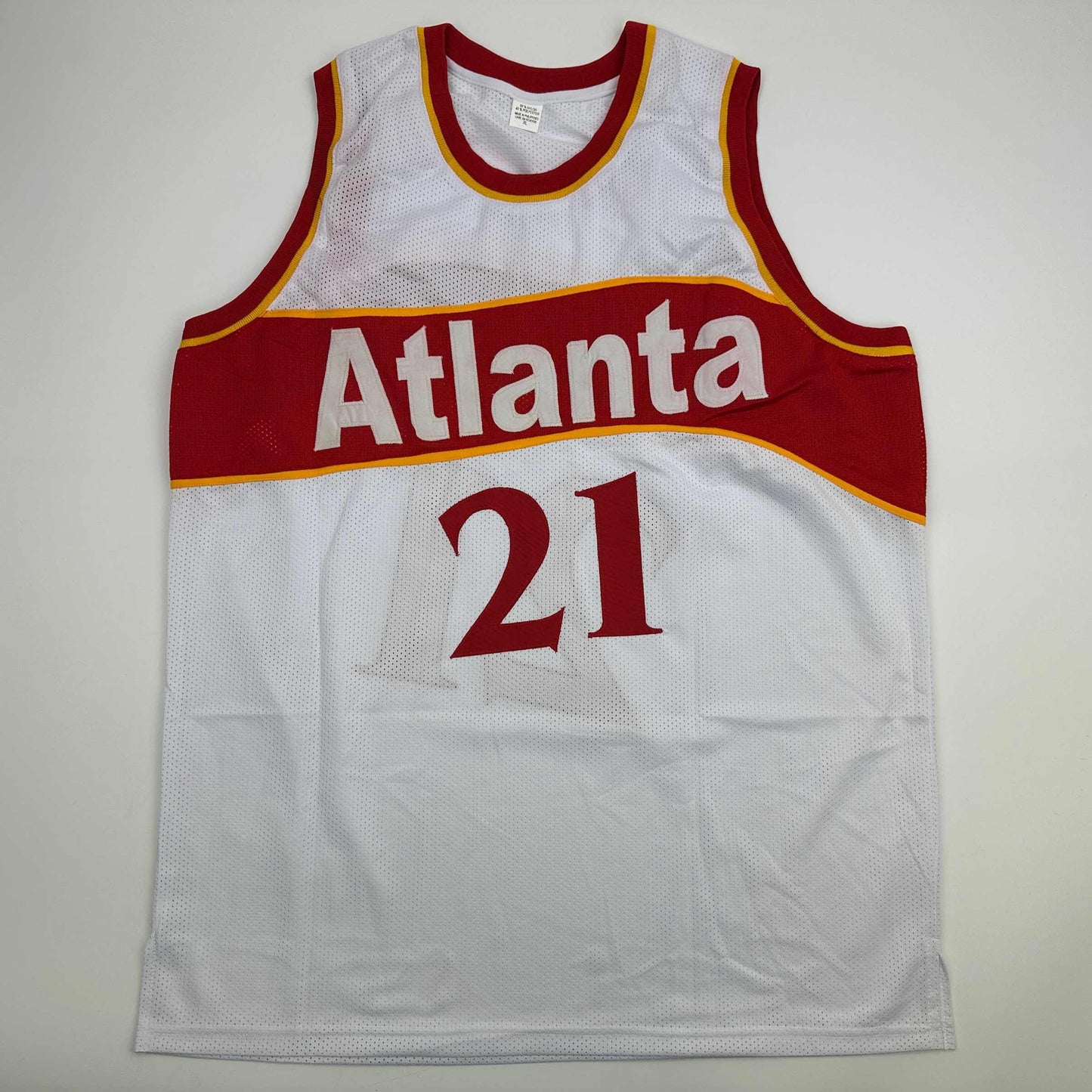 Autographed/Signed Dominique Wilkins Atlanta White Basketball Jersey JSA COA - Sport Cards