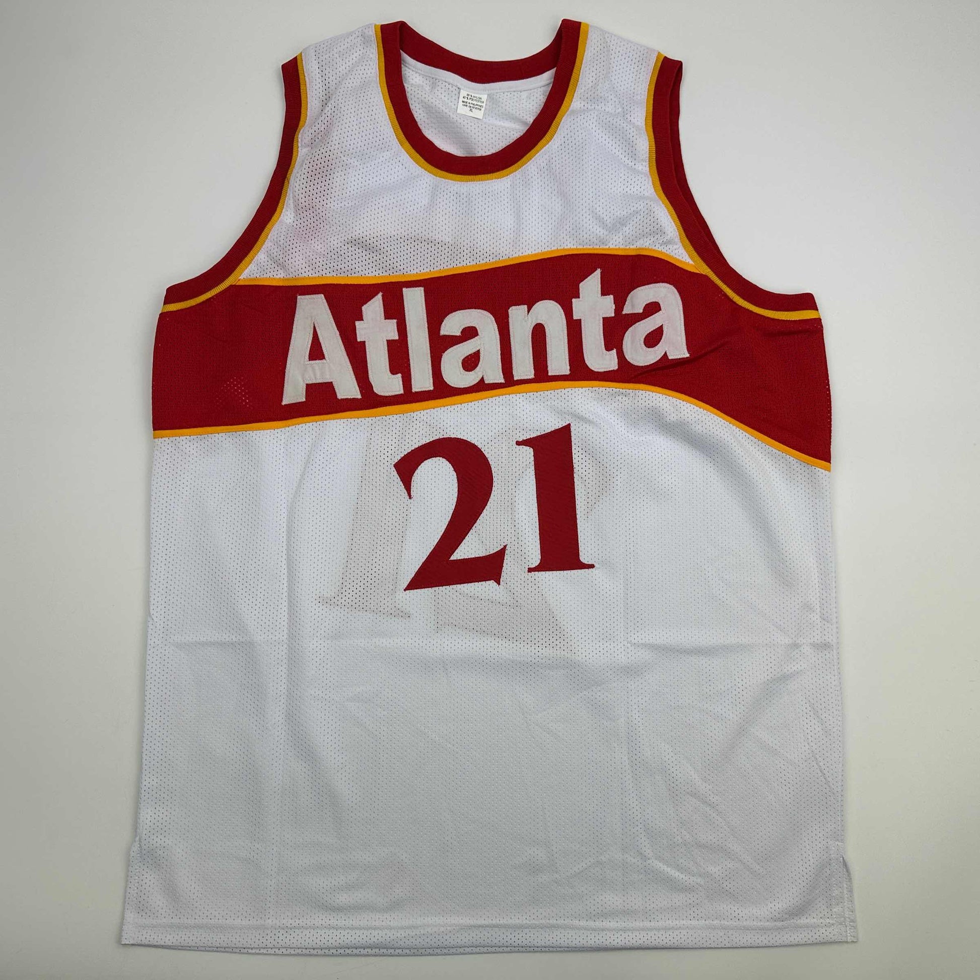 Autographed/Signed Dominique Wilkins Atlanta White Basketball Jersey JSA COA - Sport Cards