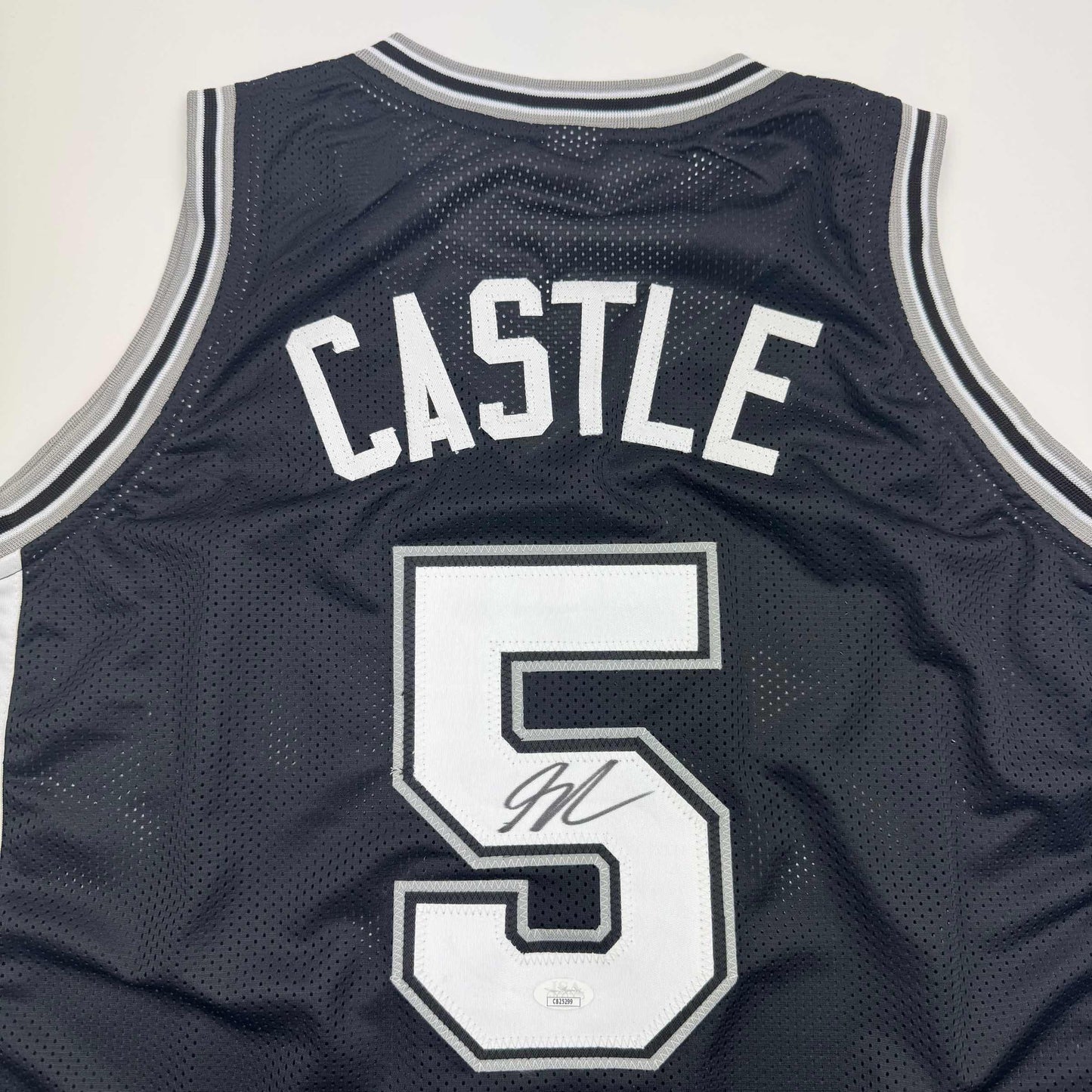 Autographed/Signed Stephon Castle San Antonio Black Basketball Jersey JSA COA - Sport Cards