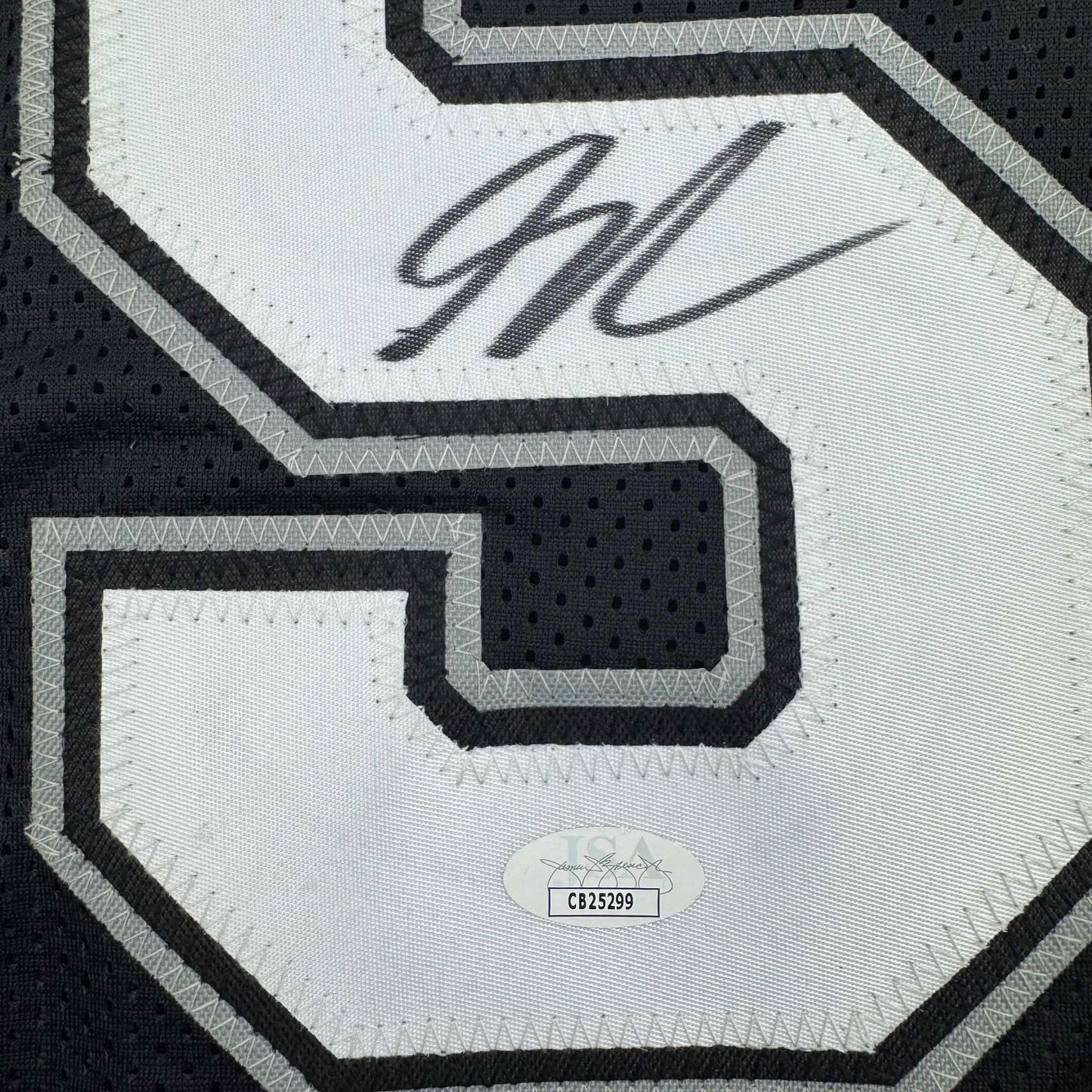 Autographed/Signed Stephon Castle San Antonio Black Basketball Jersey JSA COA - Sport Cards