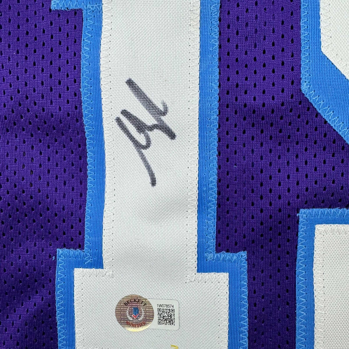 Autographed/Signed Austin Reaves Los Angeles LA Purple City Edition Basketball Jersey Beckett BAS COA - Sport Cards