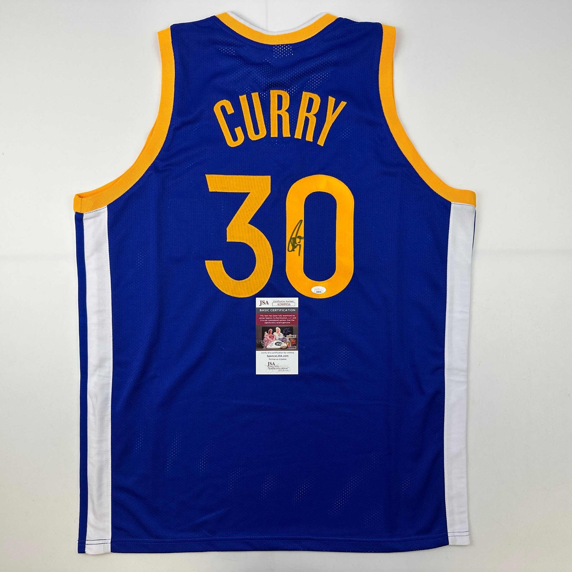 Autographed/Signed Stephen Steph Curry Golden State Blue Basketball Jersey JSA COA - Sport Cards