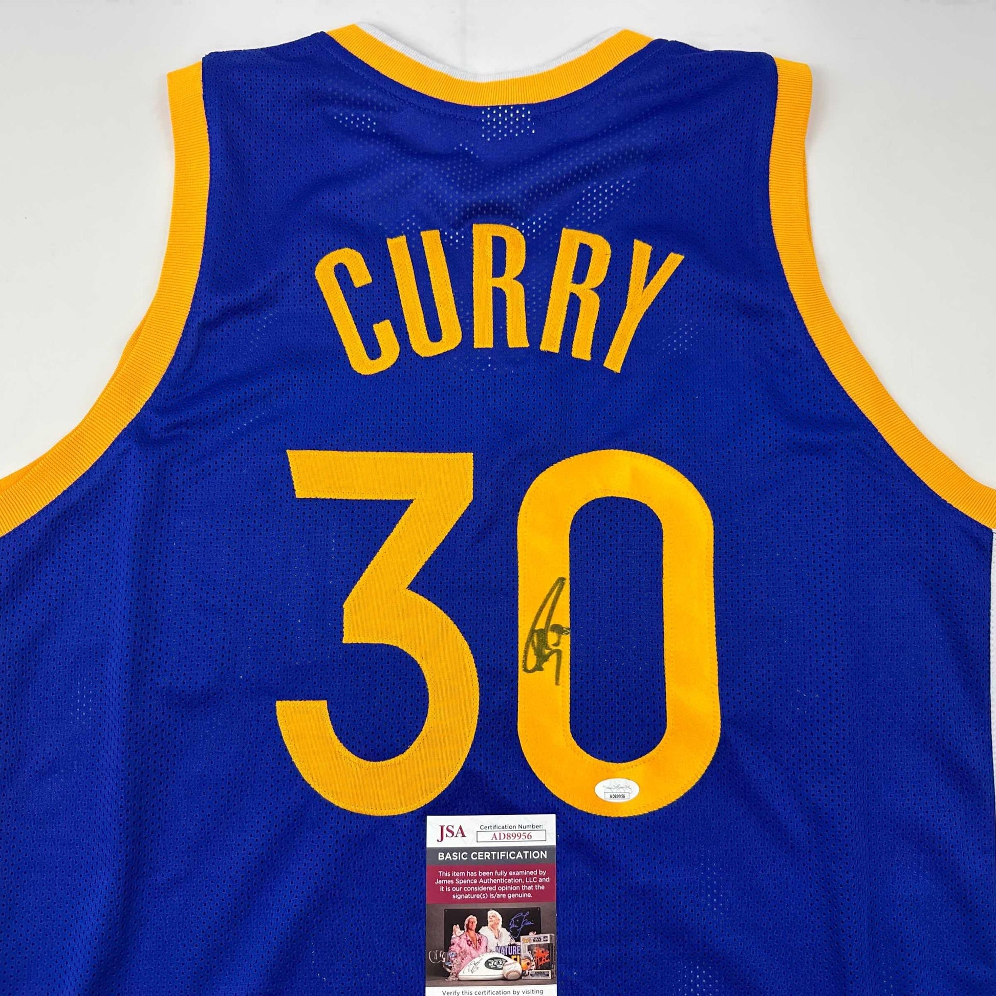 Autographed/Signed Stephen Steph Curry Golden State Blue Basketball Jersey JSA COA - Sport Cards