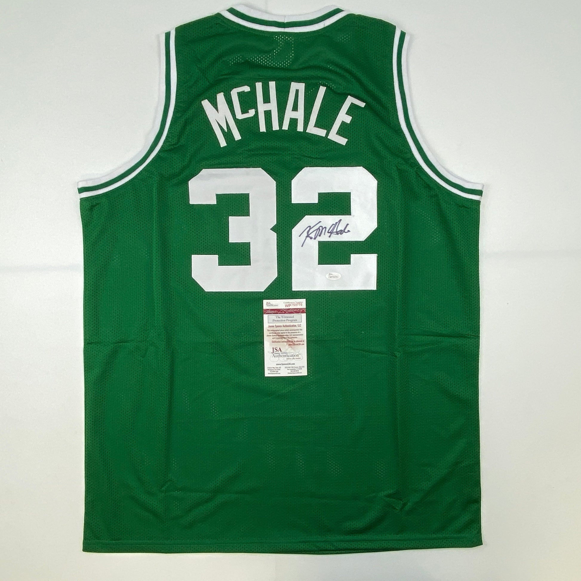 Autographed/Signed Kevin McHale Boston Green Basketball Jersey JSA COA - Sport Cards