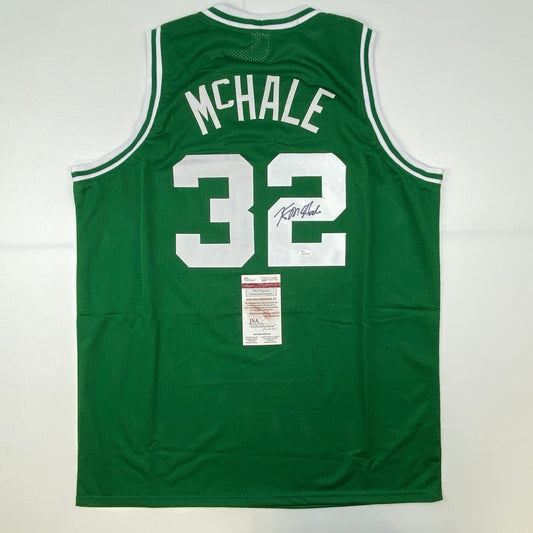 Autographed/Signed Kevin McHale Boston Green Basketball Jersey JSA COA - Sport Cards