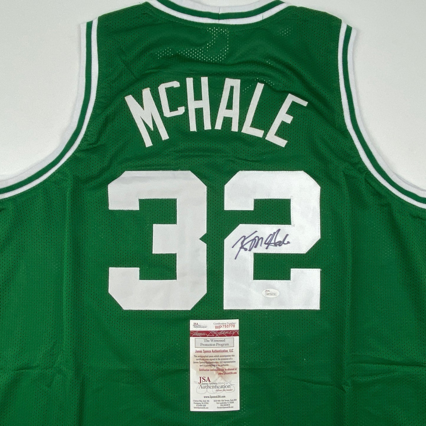 Autographed/Signed Kevin McHale Boston Green Basketball Jersey JSA COA - Sport Cards