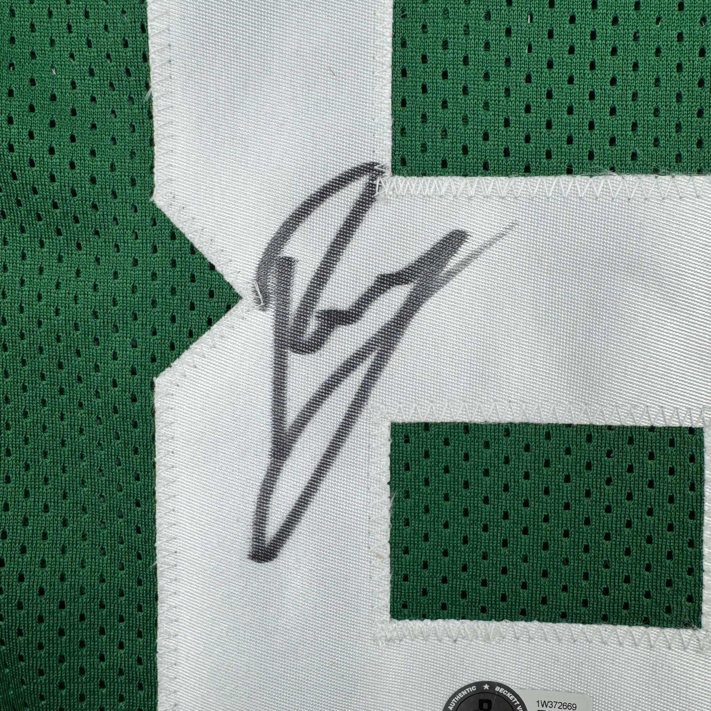 Autographed/Signed Kristaps Porzingis Boston Green Basketball Jersey JSA COA - Sport Cards