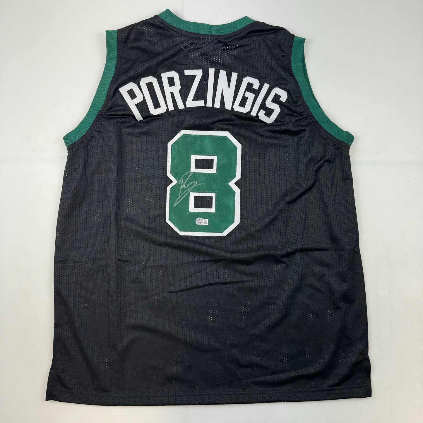 Autographed/Signed Kristaps Porzingis Boston Black Basketball Jersey JSA COA - Sport Cards
