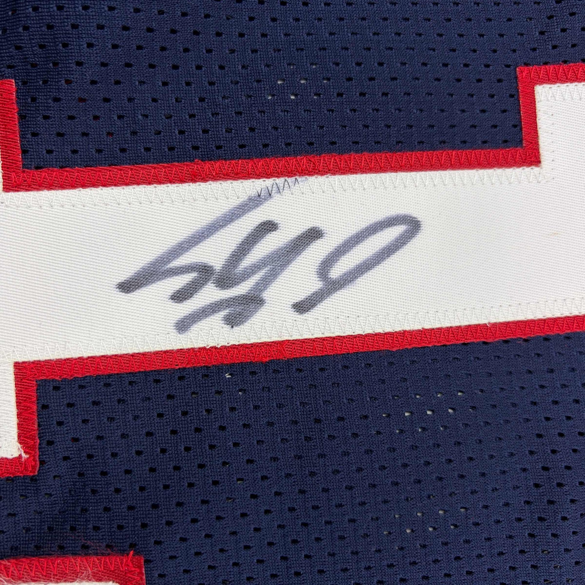 Autographed/Signed Shaquille Shaq O'Neal USA United States Blue Basketball Jersey PSA/DNA COA - Sport Cards