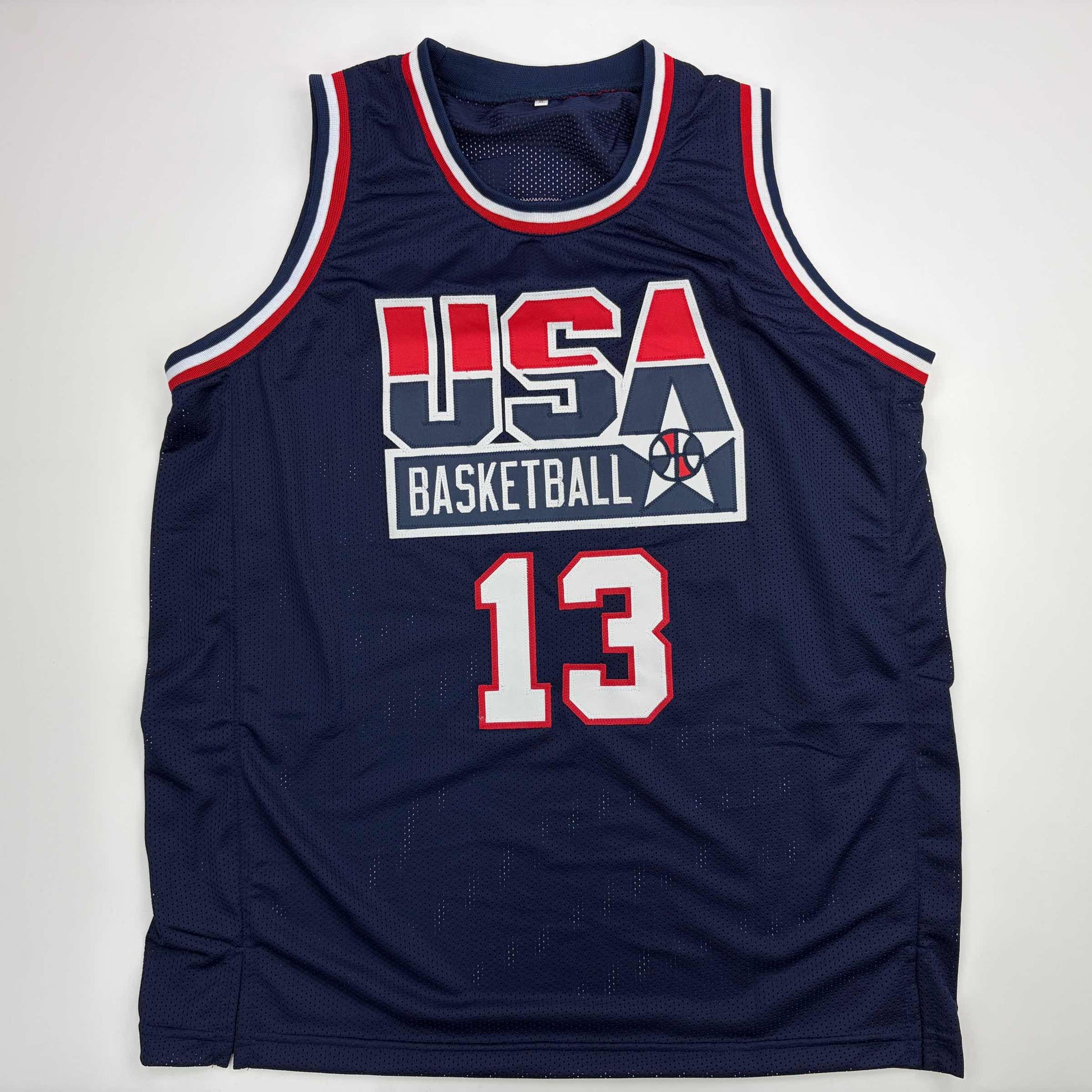 Autographed/Signed Shaquille Shaq O'Neal USA United States Blue Basketball Jersey PSA/DNA COA - Sport Cards