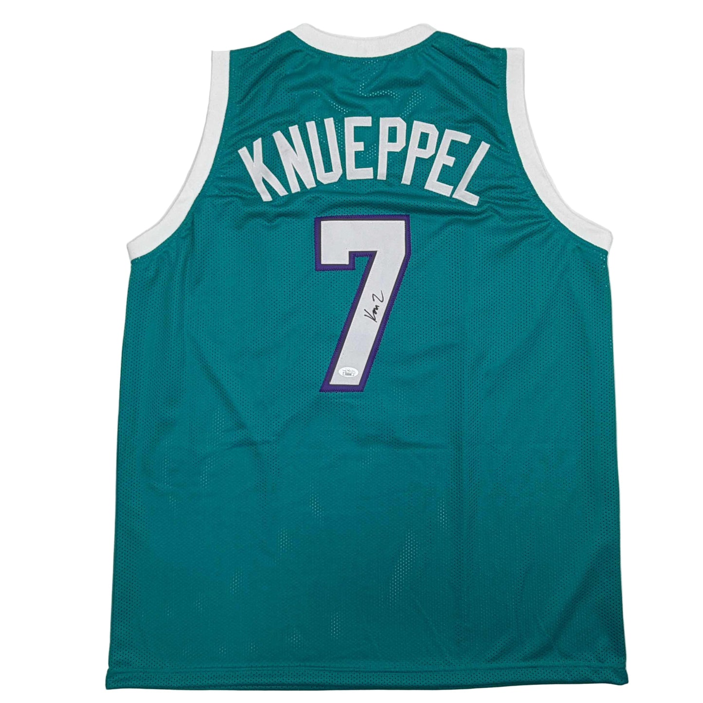 Autographed/Signed Kon Knueppel Charlotte Teal Basketball Jersey JSA COA - Sport Cards