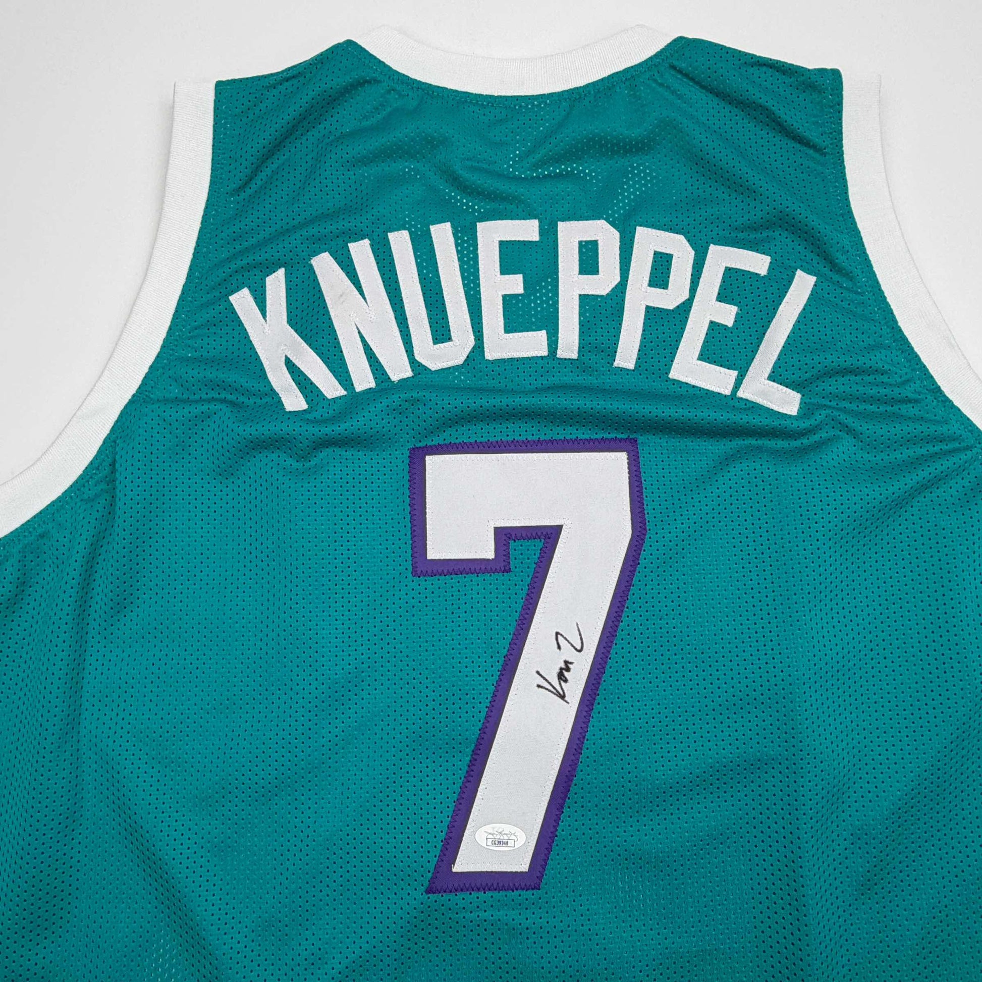 Autographed/Signed Kon Knueppel Charlotte Teal Basketball Jersey JSA COA - Sport Cards