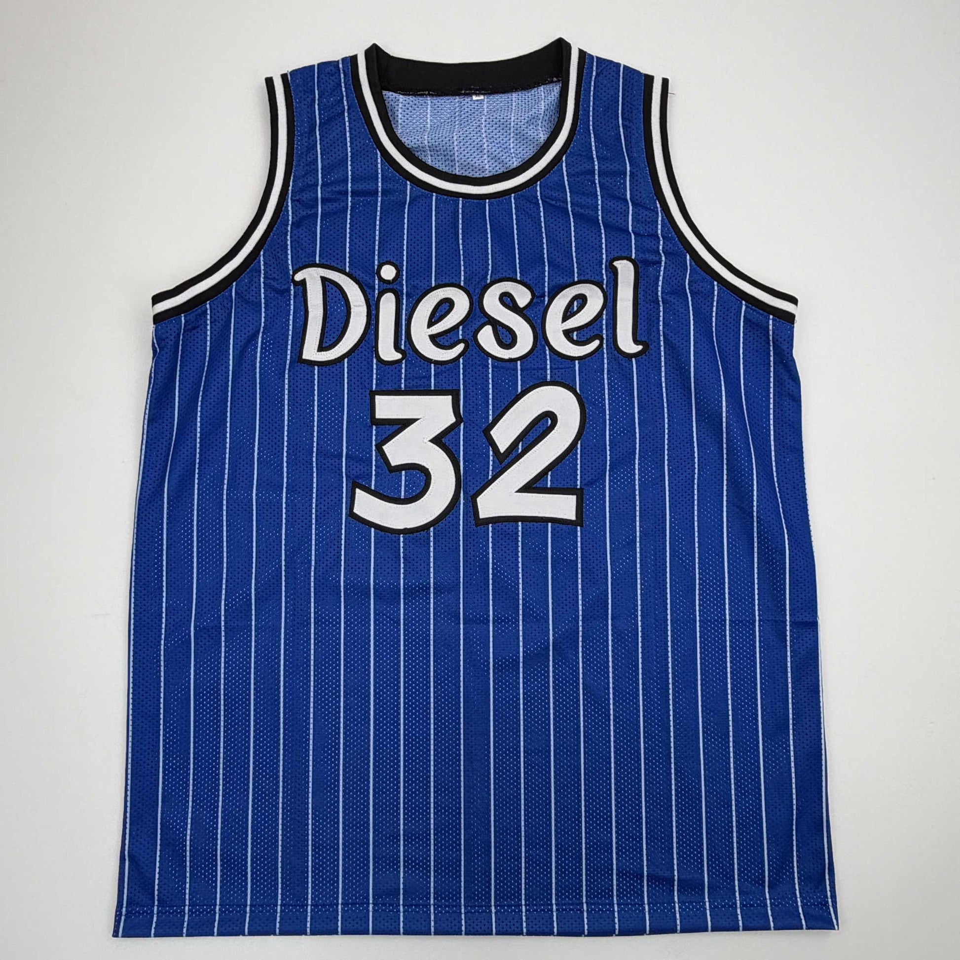 Autographed/Signed Shaquille Shaq O'Neal Orlando Blue Pinstripe Basketball Jersey PSA/DNA COA - Sport Cards
