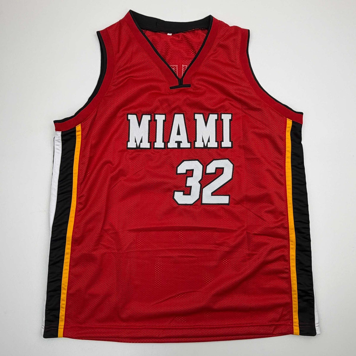 Autographed/Signed Shaquille Shaq O'Neal Miami Red Basketball Jersey PSA/DNA COA - Sport Cards