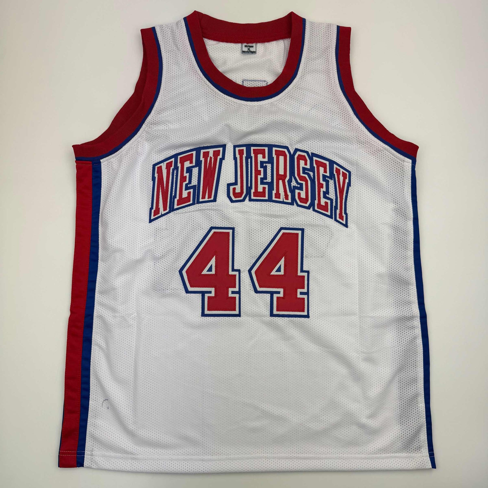 Autographed/Signed Derrick Coleman New Jersey NJ White Basketball Jersey Beckett BAS COA - Sport Cards