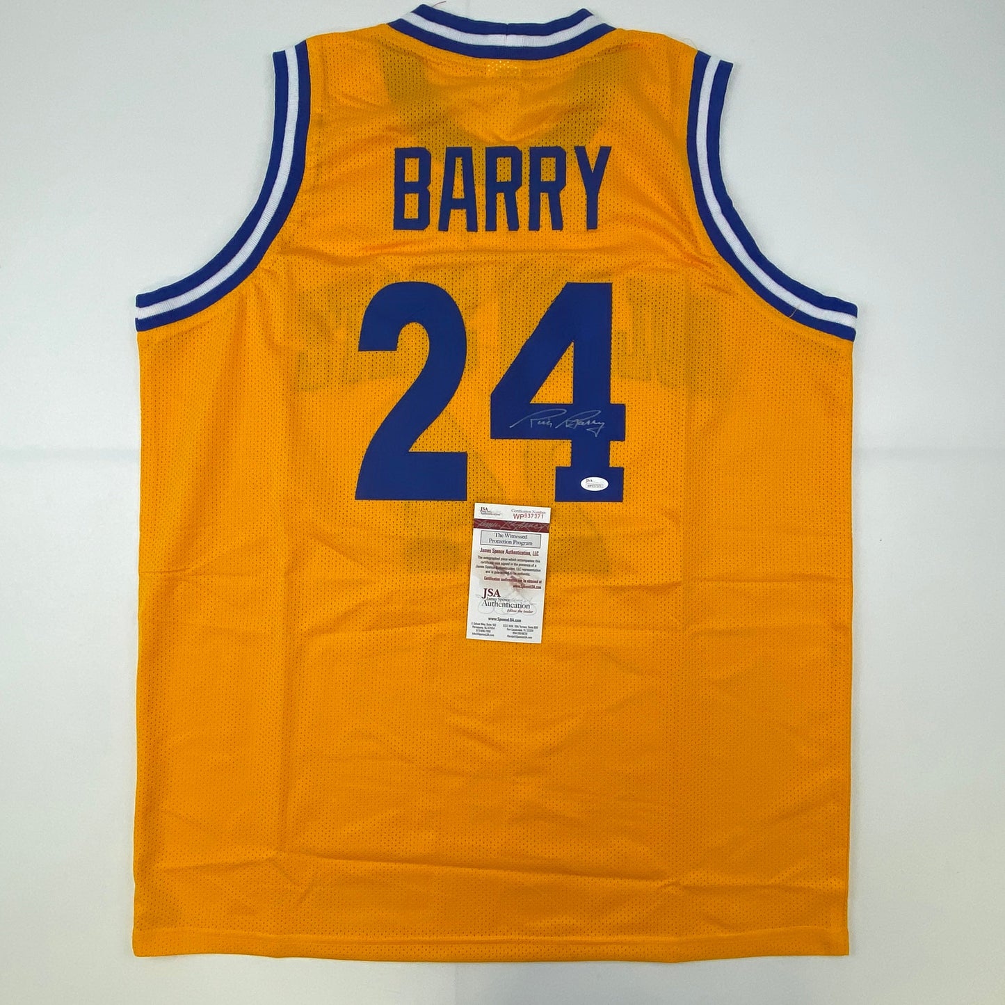 Autographed/Signed Rick Barry Golden State Yellow Basketball Jersey JSA COA - Sport Cards