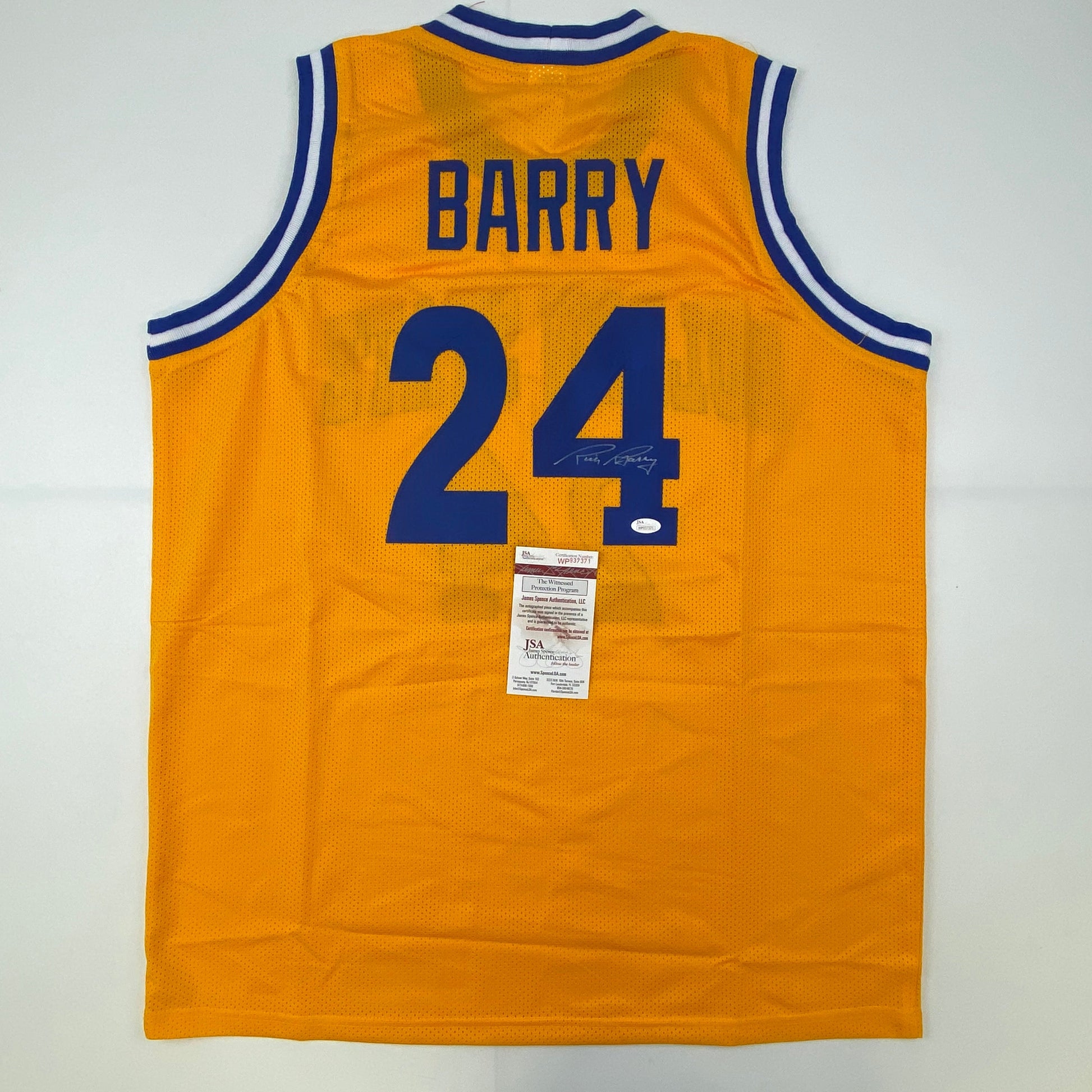 Autographed/Signed Rick Barry Golden State Yellow Basketball Jersey JSA COA - Sport Cards
