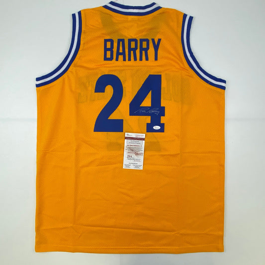 Autographed/Signed Rick Barry Golden State Yellow Basketball Jersey JSA COA - Sport Cards