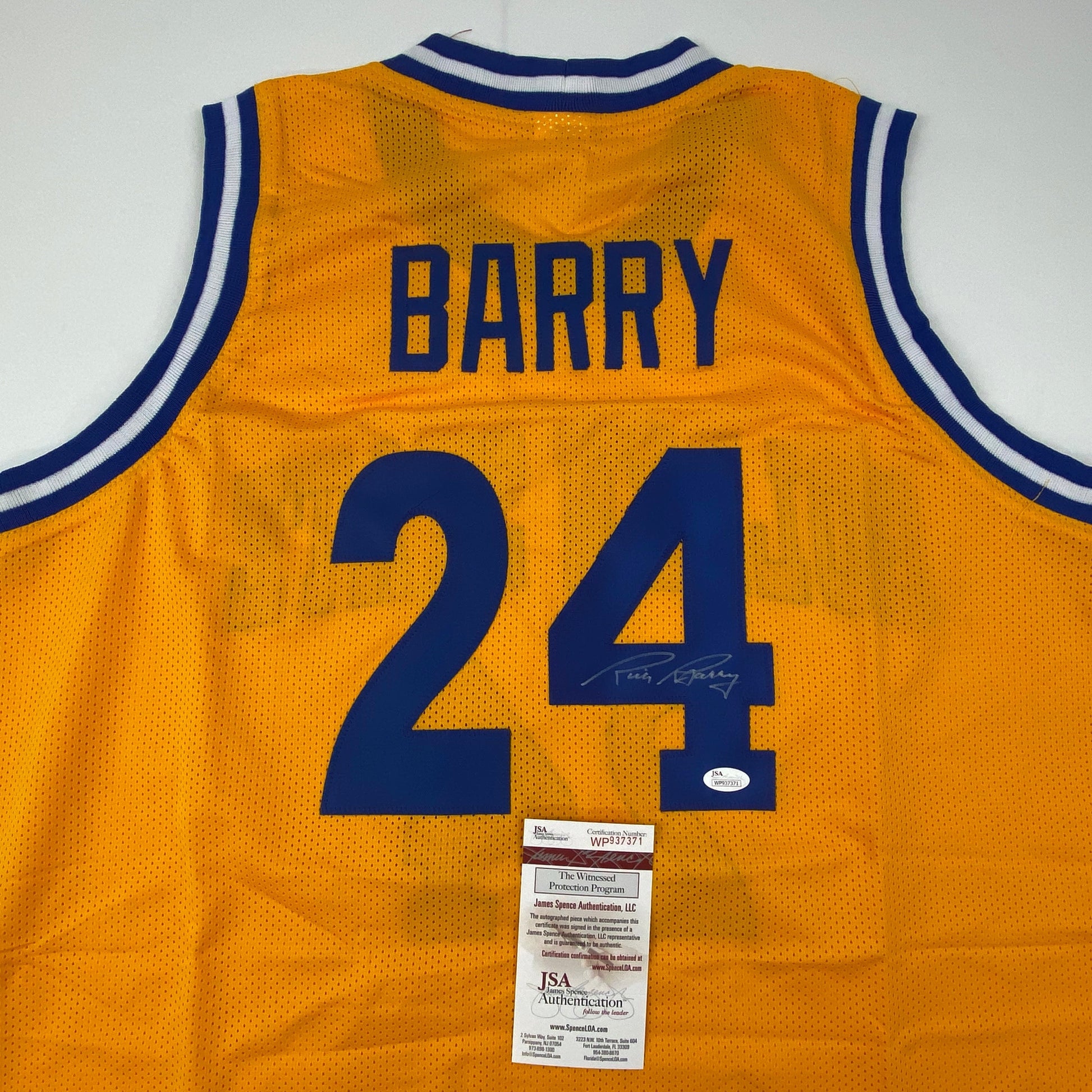 Autographed/Signed Rick Barry Golden State Yellow Basketball Jersey JSA COA - Sport Cards