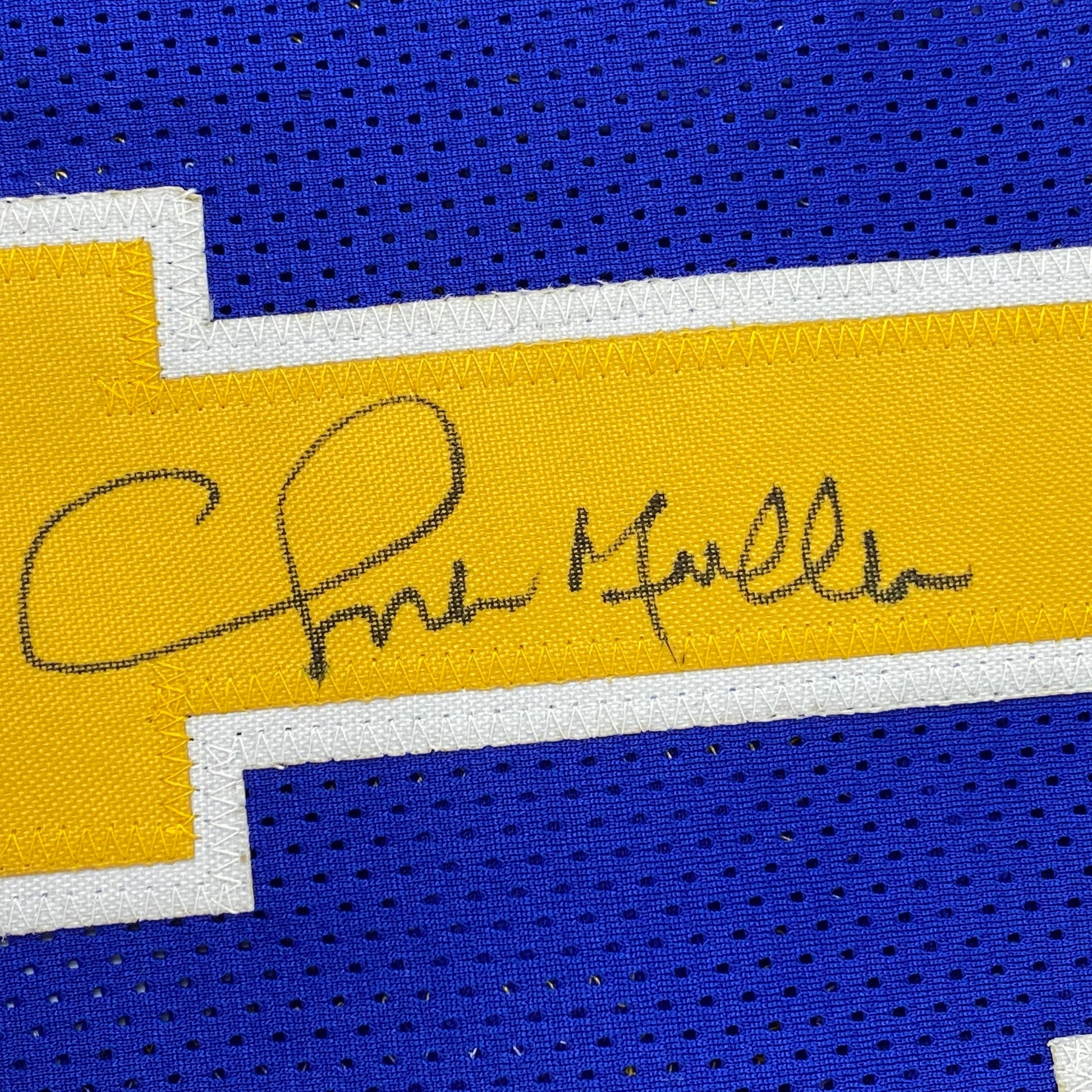Autographed/Signed Chris Mullin Golden State Blue Basketball Jersey JSA COA - Sport Cards
