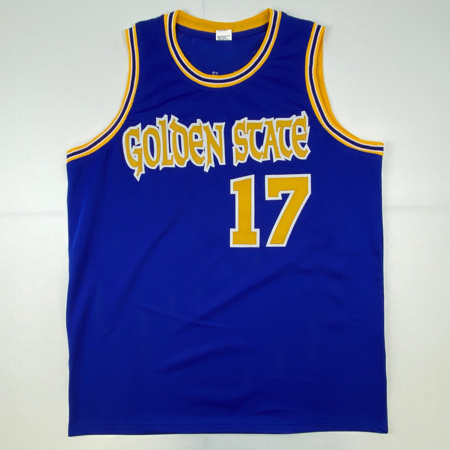 Autographed/Signed Chris Mullin Golden State Blue Basketball Jersey JSA COA - Sport Cards