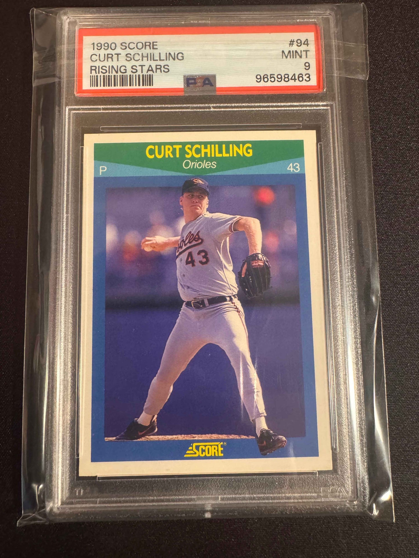 1990 Score Curt Schilling Rising Stars PSA 9 RC Rookie Card