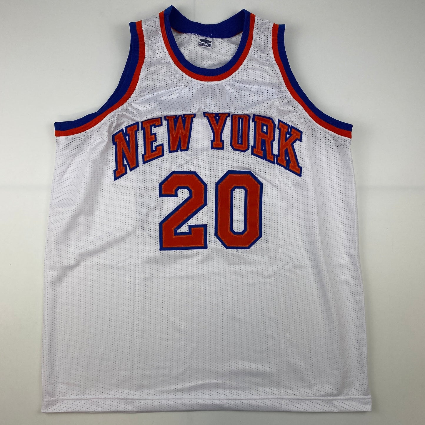 Autographed/Signed Allan Houston New York White Basketball Jersey PSA/DNA COA - Sport Cards