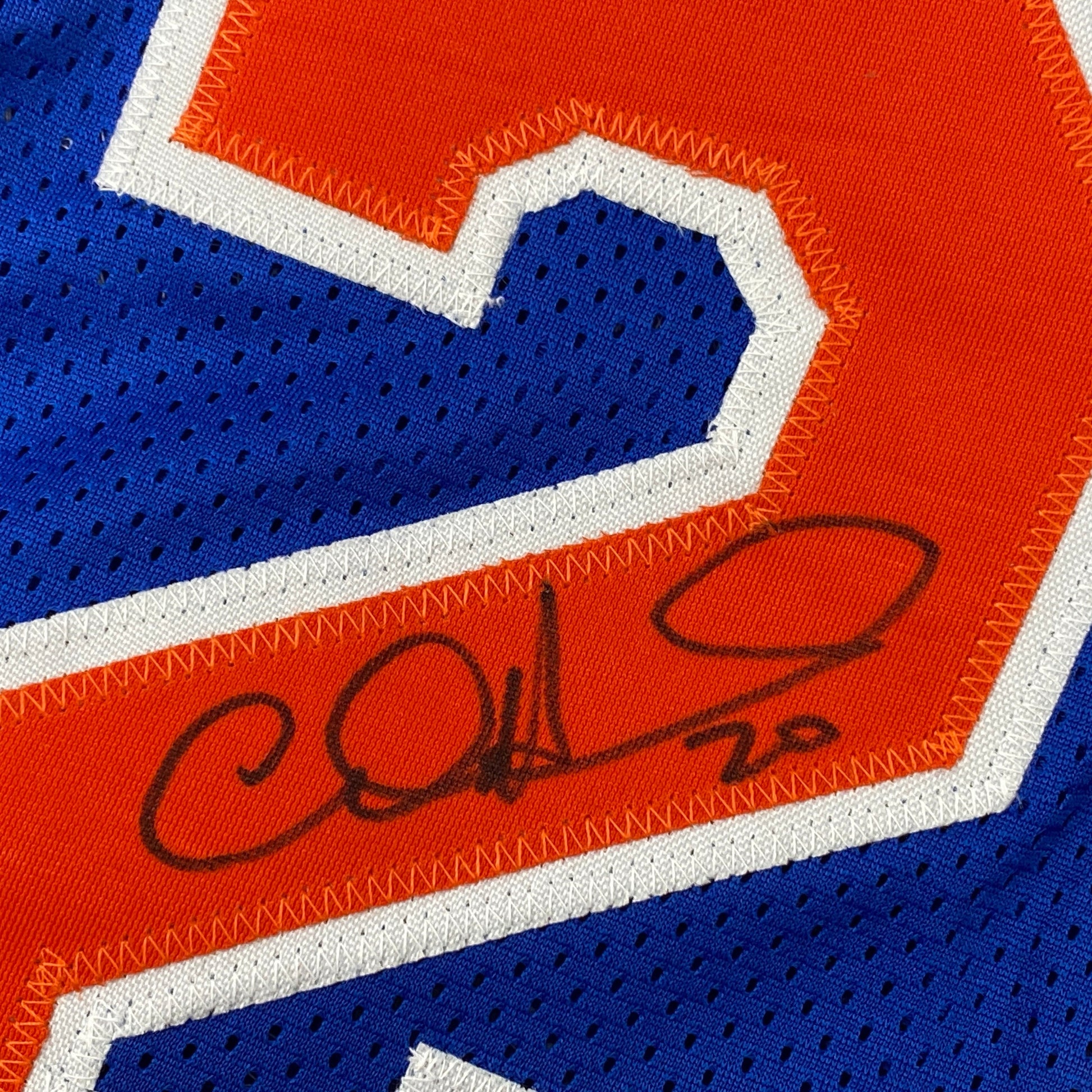 Autographed/Signed Allan Houston New York Blue Basketball Jersey PSA/DNA COA - Sport Cards