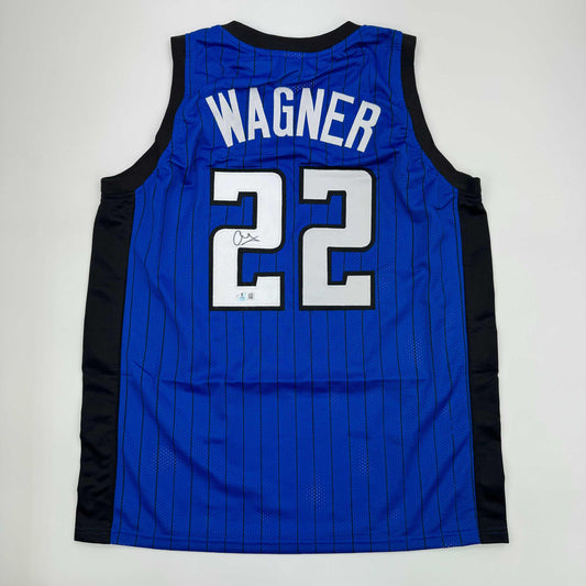 Autographed/Signed Franz Wagner Orlando Blue Basketball Jersey Beckett BAS COA - Sport Cards